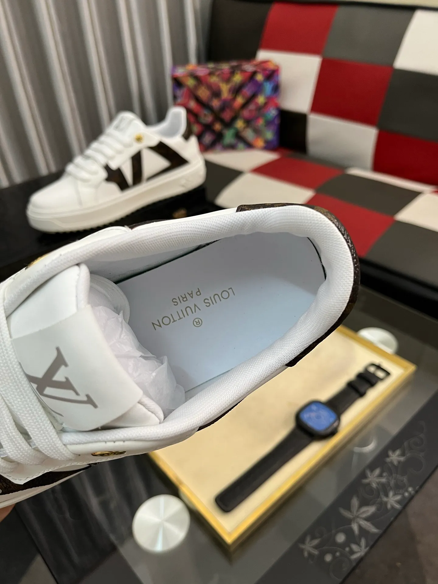 Men's shoes 💰520⌚️⌚️LV Louis Vuitton. The latest fashionable casual shoes are popular in physical stores. New spring and summer comfortable imported custom original cowhide, unique jacquard fabric element design. With sheepskin lining, Lv original bottom, [sun][sun] high-end packaging and high quality💪Details determine the quality, you can enter and leave the counter at will, welcome to compare🇮🇹Number of sizes 38-445️⃣Color options available